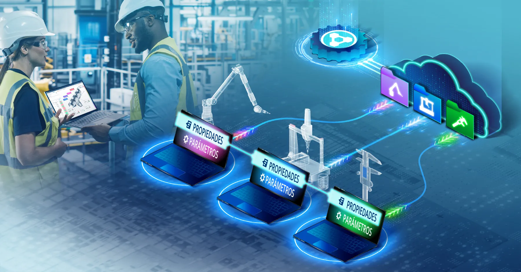 Con PolyWorks|DataLoop 2025, los usuarios crean y comparten plantillas de inspección reusables para dispositivos de medición.